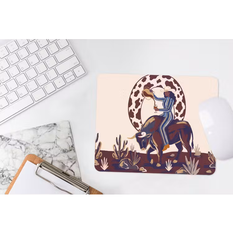 Mensen - Dieren - Cowboy - Abstract - Kleurrijk muismat rubber klein -witbureau