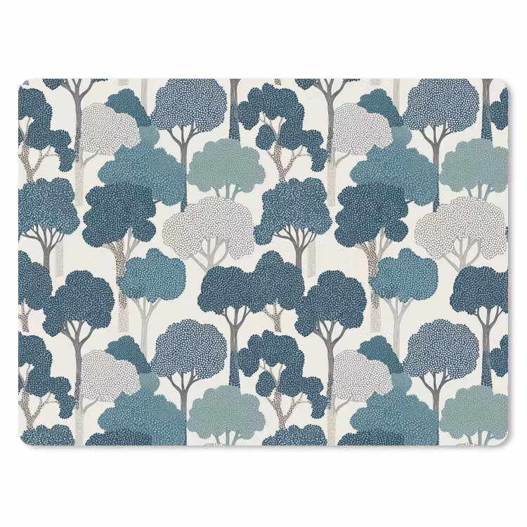 Modern - Bomen - Bos - Patroon - Blauw muismat rubber klein 262 -3d