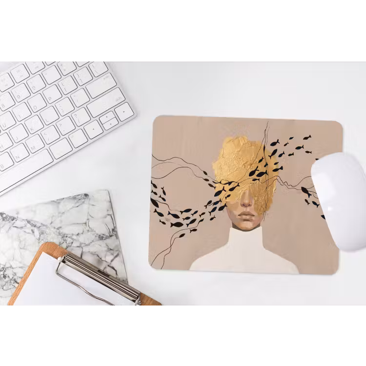 Modern - Vrouw - Goud muismat rubber klein -witbureau