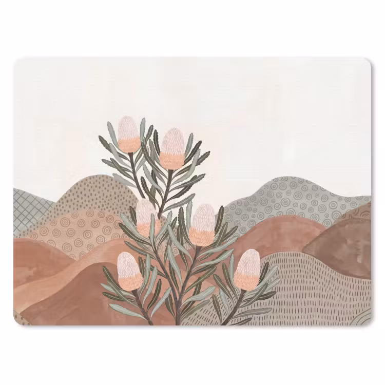 Modern - Heuvels - Terracotta muismat rubber klein -3d