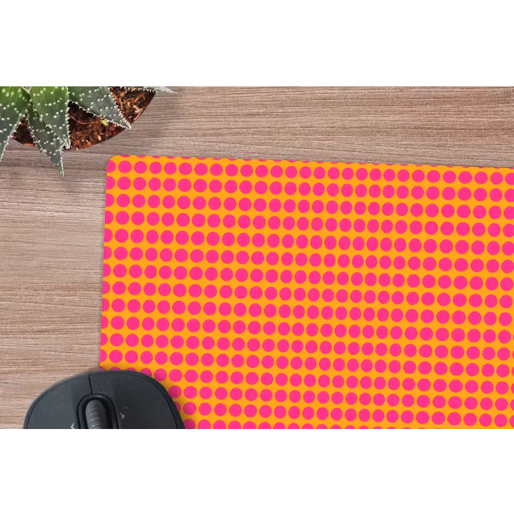 Modern - Stippen - Oranje muismat rubber klein 262 -closeup