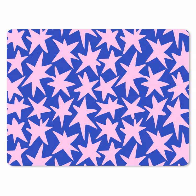 Modern - Sterren - Blauw muismat rubber klein 262 -3d