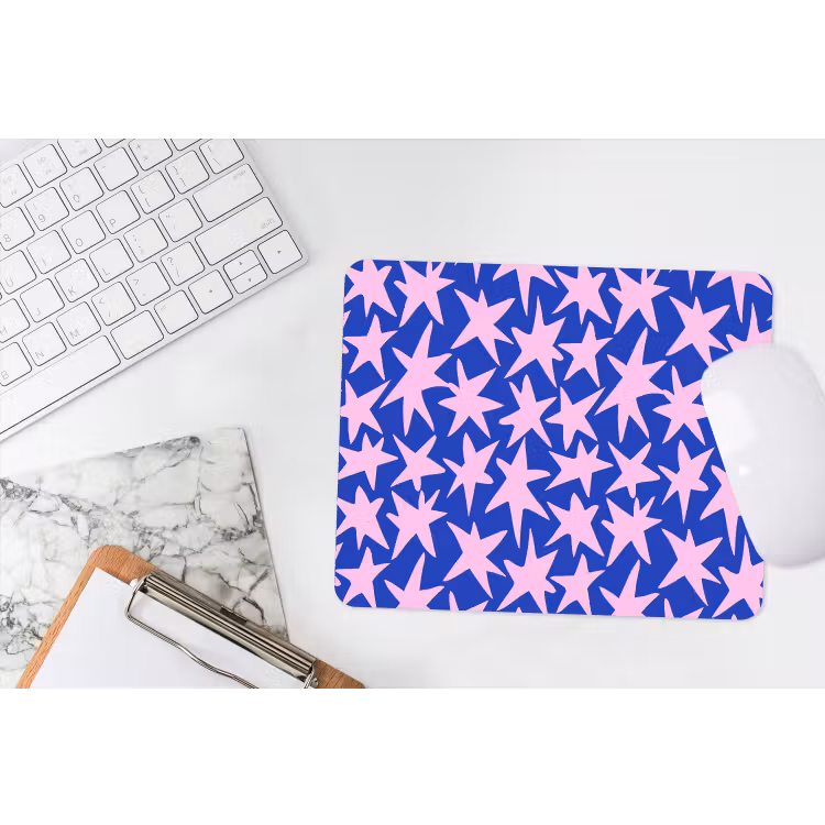 Modern - Sterren - Blauw muismat rubber klein 262 -witbureau
