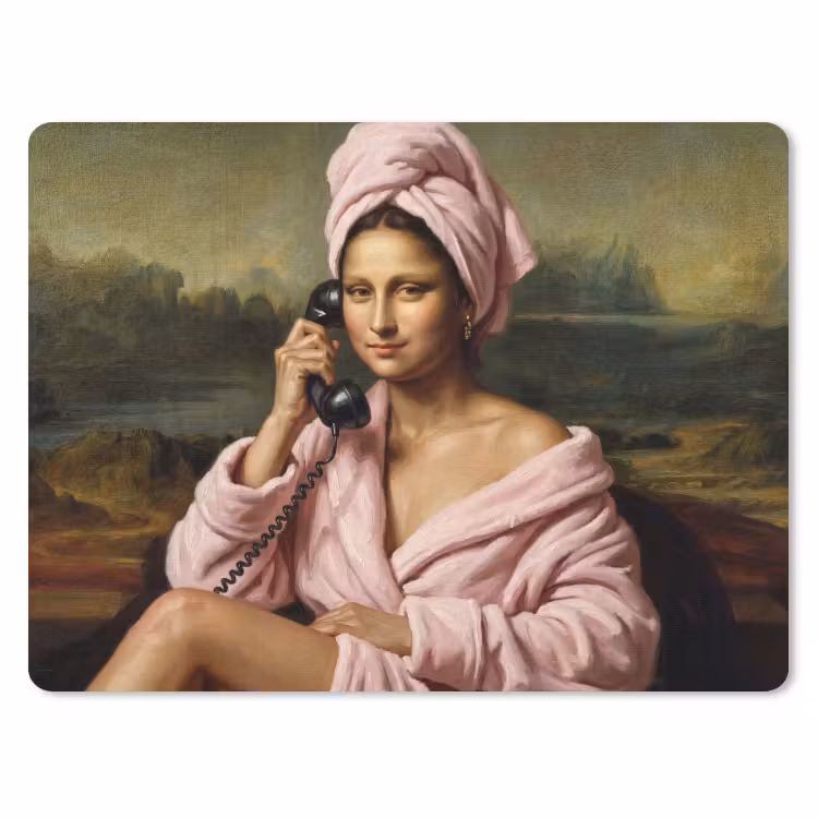 Mona - Klassiek - Roze muismat rubber klein -3d