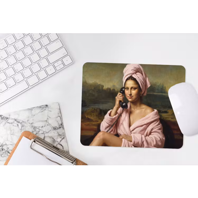 Mona - Klassiek - Roze muismat rubber klein -witbureau