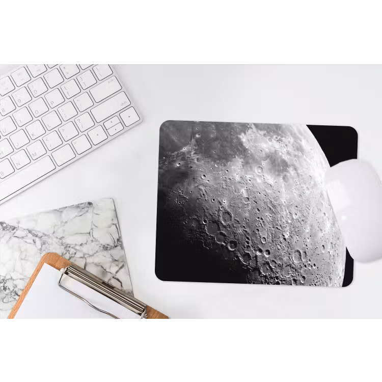 Mauspad - Mond – Krater – Weltraum - Maan - Kraters - Ruimte muismat rubber klein