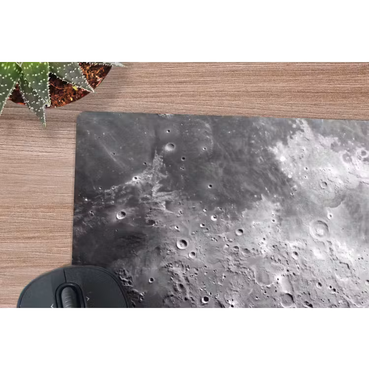 Mauspad - Mond – Krater – Weltraum - Maan - Kraters - Ruimte muismat rubber klein