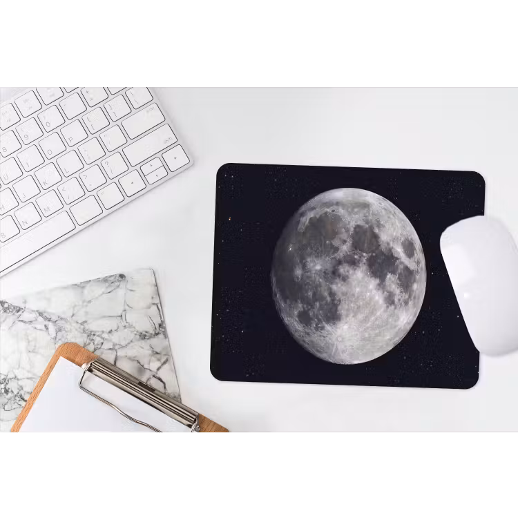 Mauspad - Mond – Sterne – Weltraum - Maan - Sterren - Ruimte muismat rubber klein