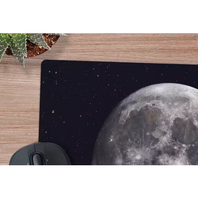 Mauspad - Mond – Sterne – Weltraum - Maan - Sterren - Ruimte muismat rubber klein