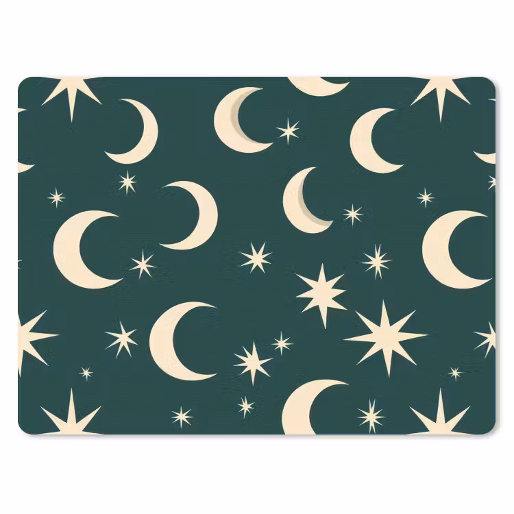 Manen - Sterren - Groen muismat rubber klein 262 -3d