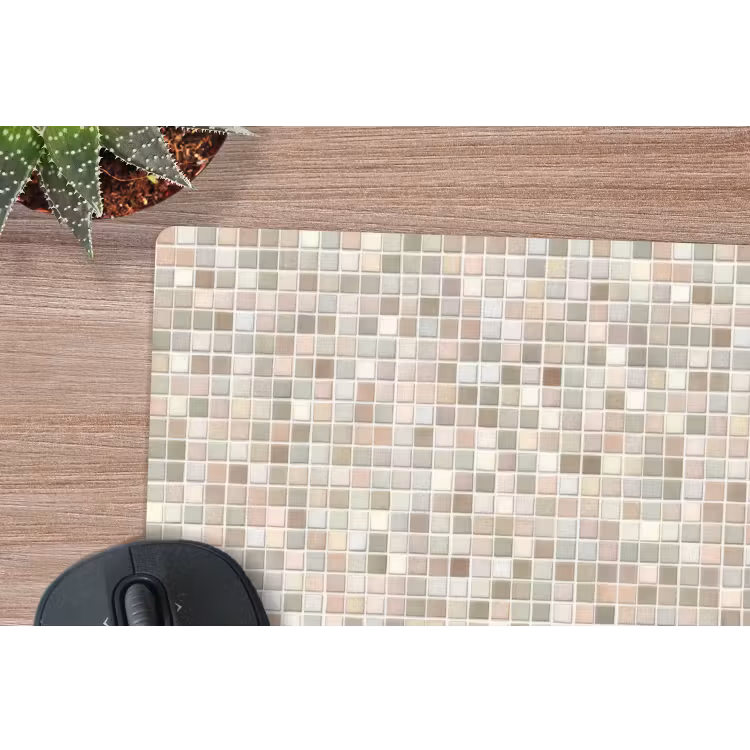 Mozaïek - Patroon- Taupe muismat rubber klein 262 -closeup
