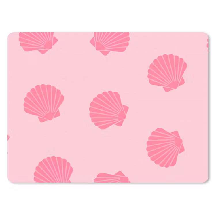 Schelp - Patroon - Zee - Modern - Roze muismat rubber klein -3d