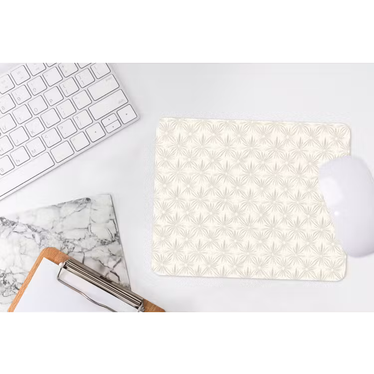 Patroon - Bloemen - Beige muismat rubber klein 262 -witbureau