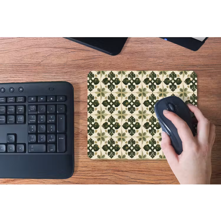 Patroon - Tegel - Groen muismat rubber klein 262 -toetsenbord