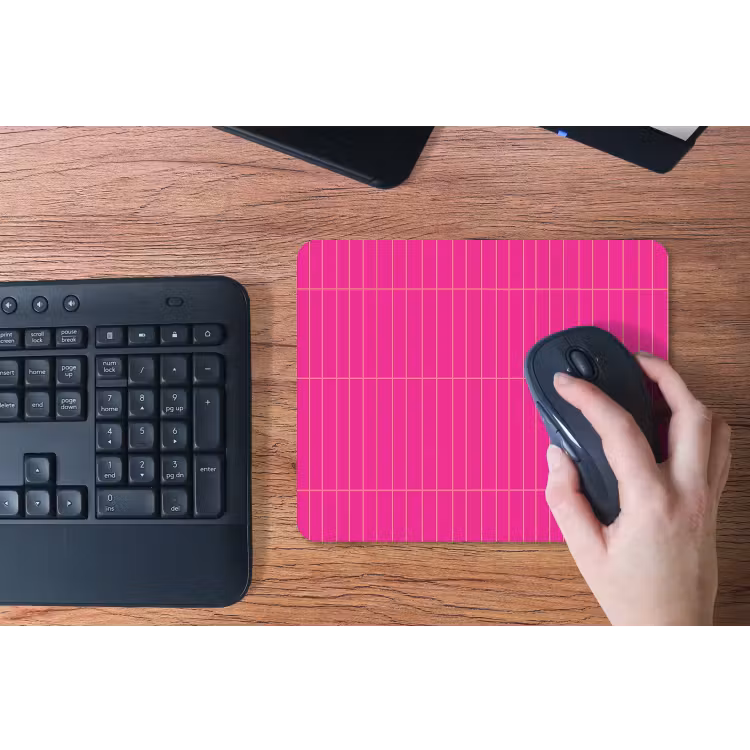 Patroon - Tegel - Magenta - Roze muismat rubber klein 262 -toetsenbord