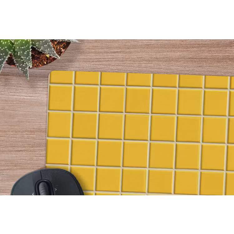 Patroon - Tegel - Okergeel muismat rubber klein 262 -closeup