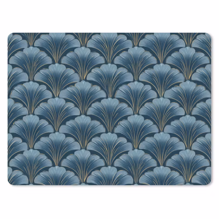 Patroon - Ginkgoblad - Blauw muismat rubber klein 262 -3d