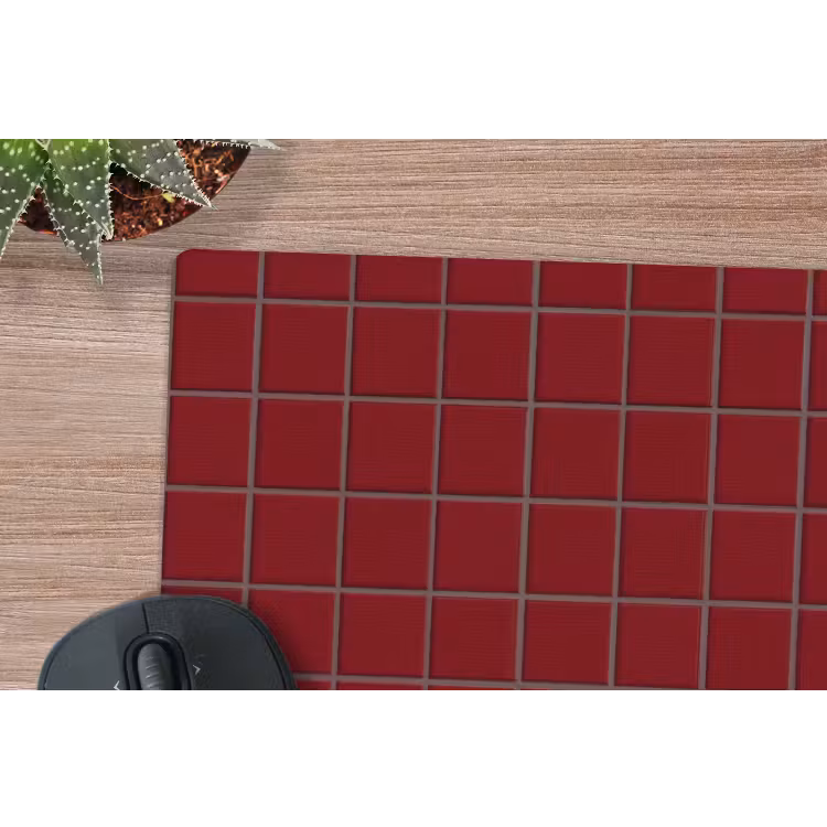 Patroon - Tegels - Burgundy muismat rubber klein 262 -closeup