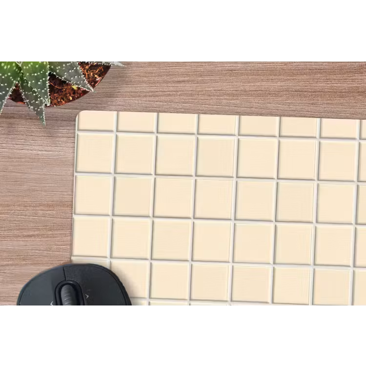 Patroon - Tegels - Gebroken - Wit muismat rubber klein 262 -closeup
