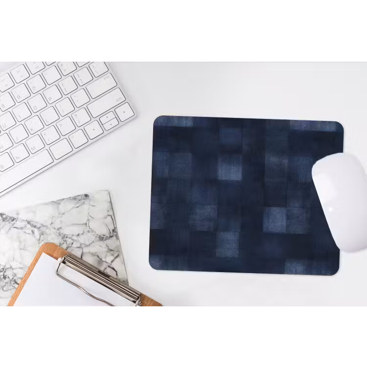 Patroon - Ruit - Marineblauw muismat rubber klein 262 -witbureau