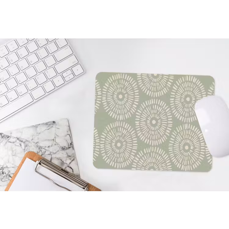 Patroon - Cirkels - Abstract - Modern - Groen muismat rubber klein -witbureau