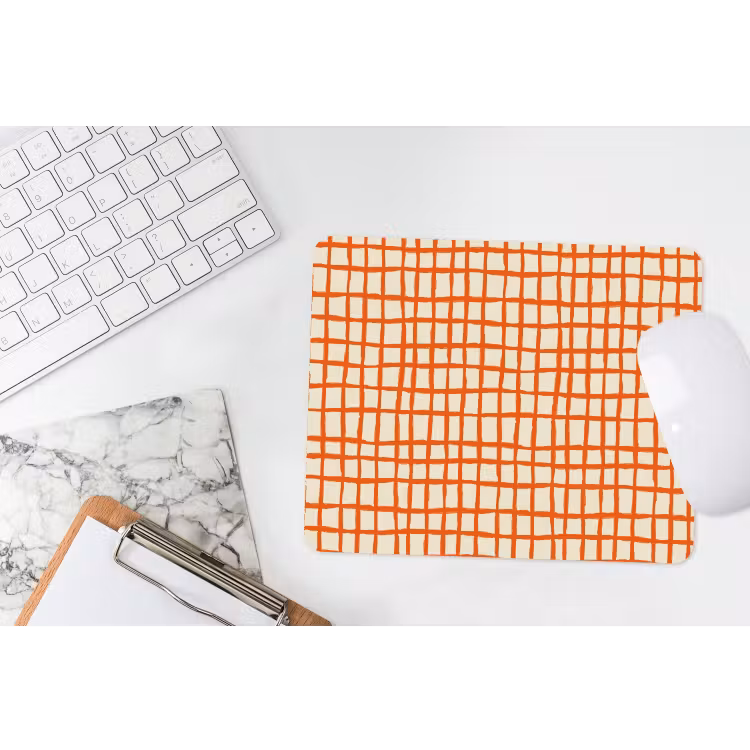 Patroon - Lijnen - Oranje muismat rubber klein 262 -witbureau