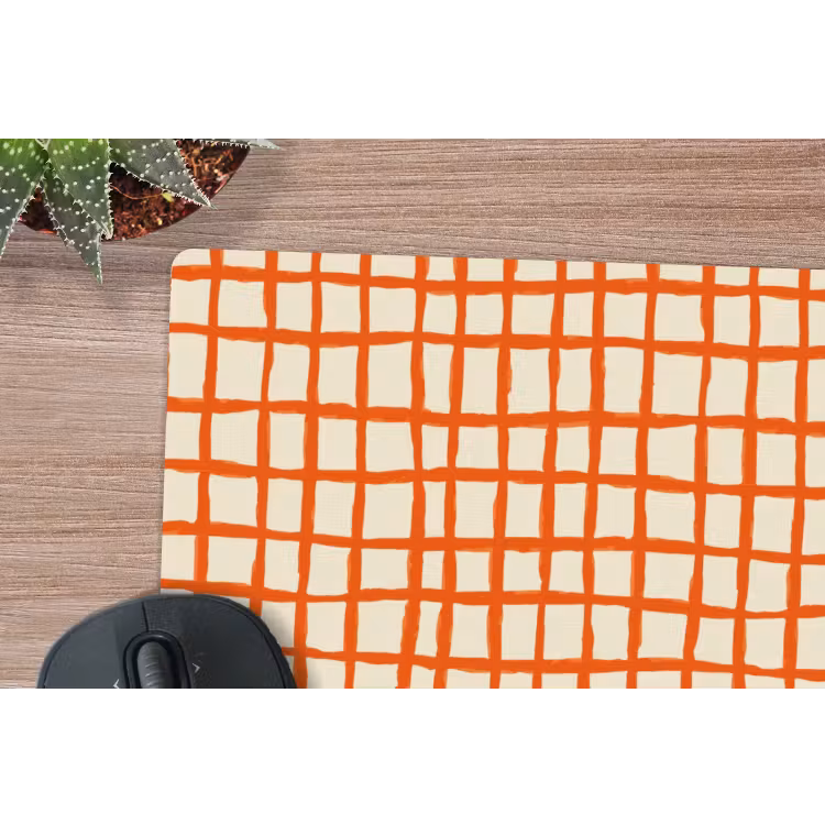 Patroon - Lijnen - Oranje muismat rubber klein 262 -closeup