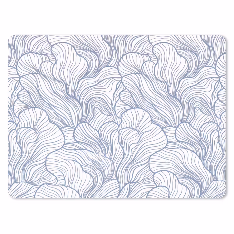 Patroon - Lijnen - Organisch - Abstract - Blauw muismat rubber klein -3d