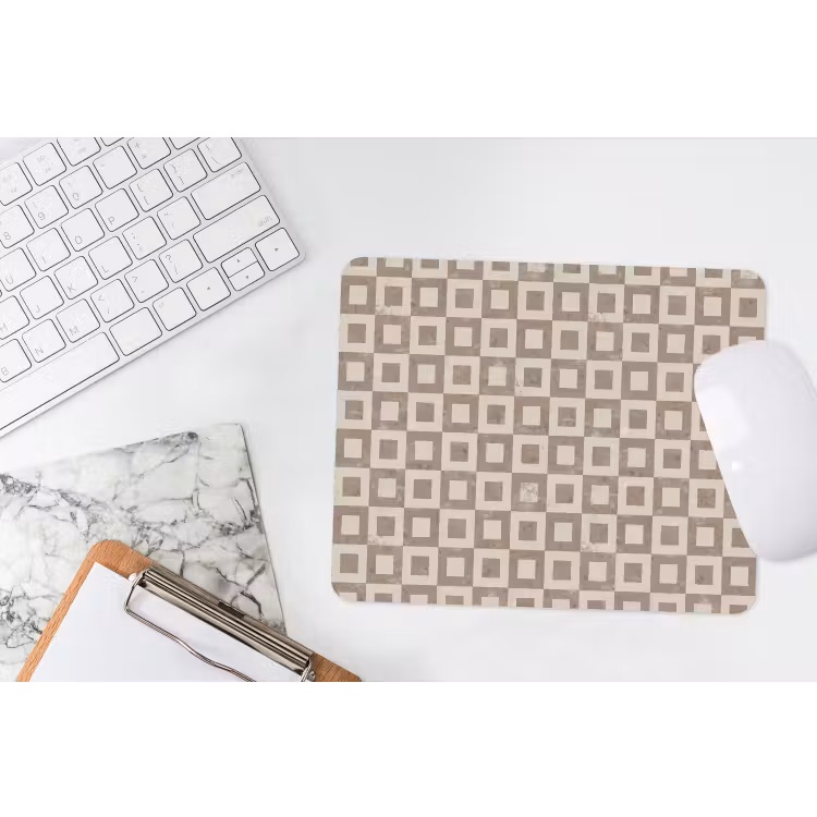 Patroon - Marmer - Beige muismat rubber klein 262 -witbureau