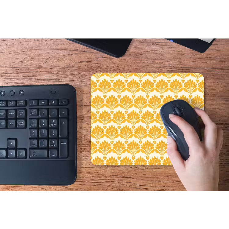 Patroon - Motief - Geel muismat rubber klein 262 -toetsenbord