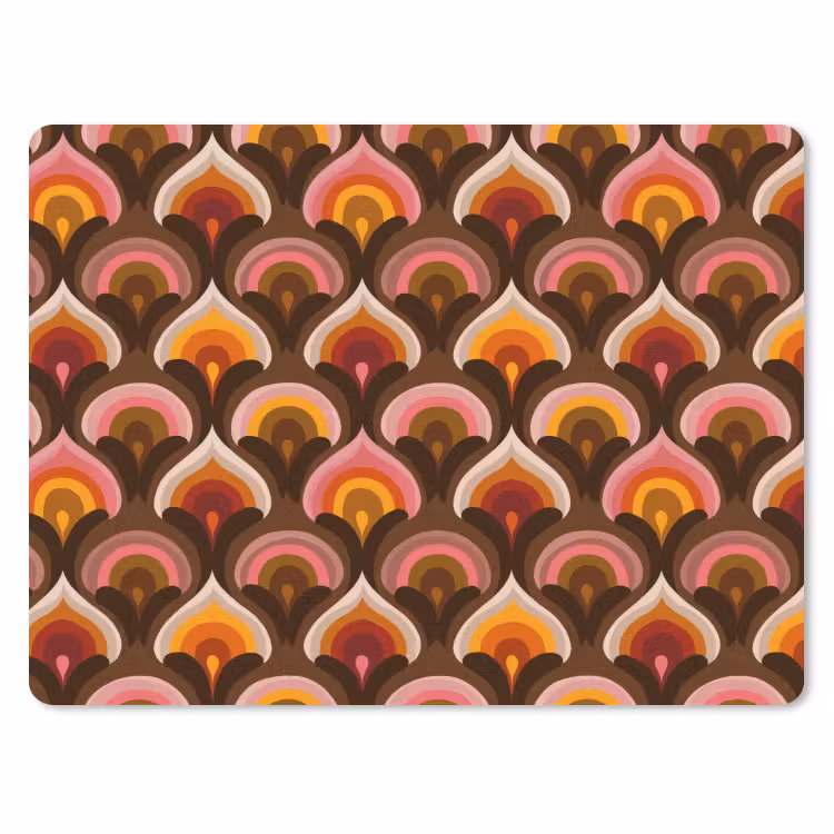 Patroon - Retro - Kleurrijk muismat rubber klein 262 -3d