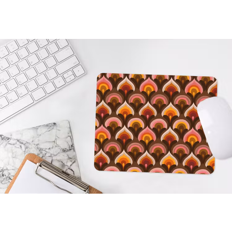 Patroon - Retro - Kleurrijk muismat rubber klein 262 -witbureau