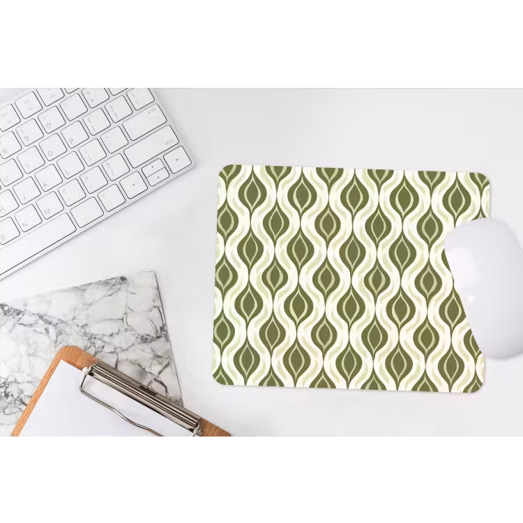 Patroon - Retro - Groen muismat rubber klein 262 -witbureau