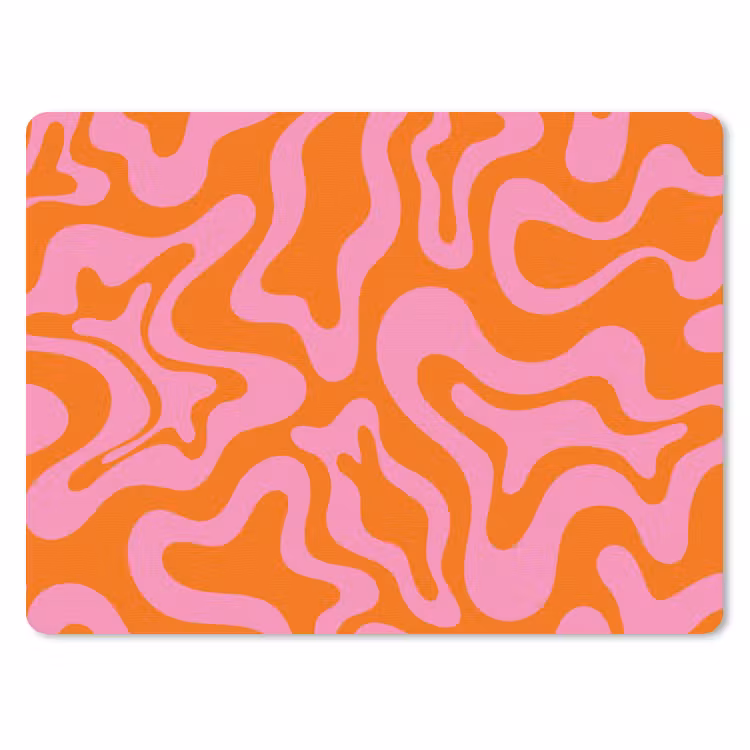Patroon - Roze - Oranje - Abstract - Modern muismat rubber klein -3d