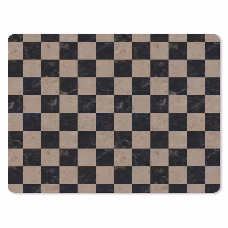 Patroon - Dambord - Marmer muismat rubber klein 262 -3d