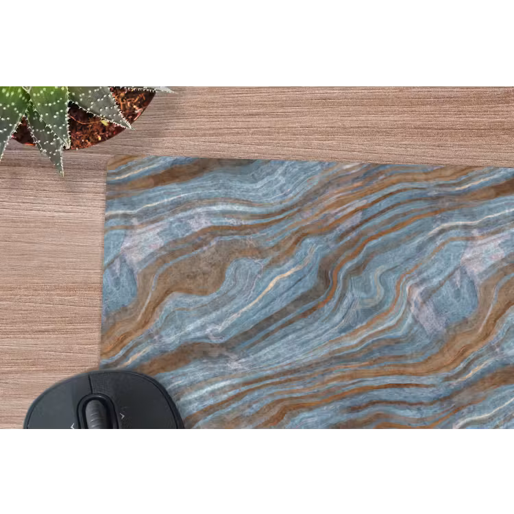 Patroon - Steen - Blauw muismat rubber klein 262 -closeup