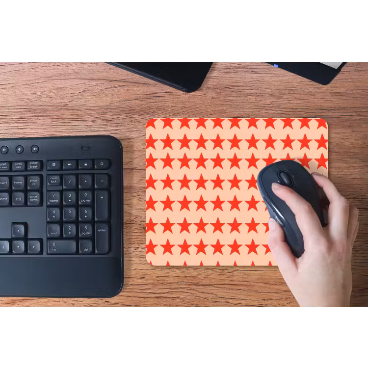 Patroon - Sterren - Rood muismat rubber klein 262 -toetsenbord