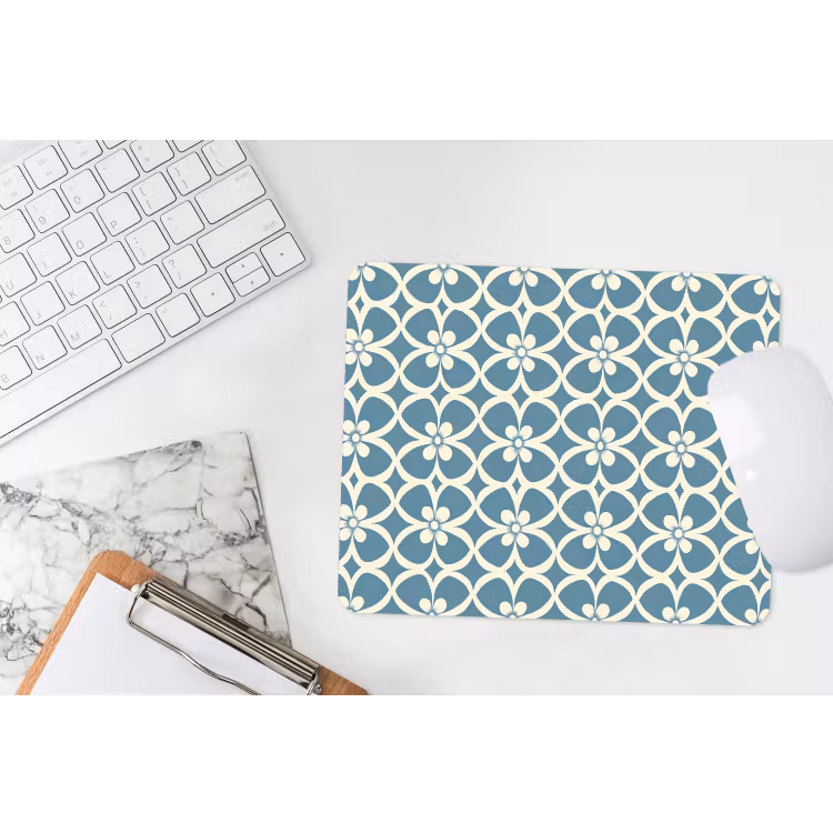 Patroon - Symmetrisch - Blauw muismat rubber klein 262 -witbureau
