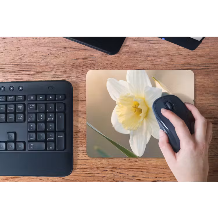 Narcis - Bloem - Minimalistisch muismat rubber klein -toetsenbord