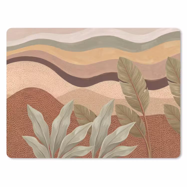 Natuur - Bladeren - Landschap - Abstract - Aardetinten muismat rubber klein -3d