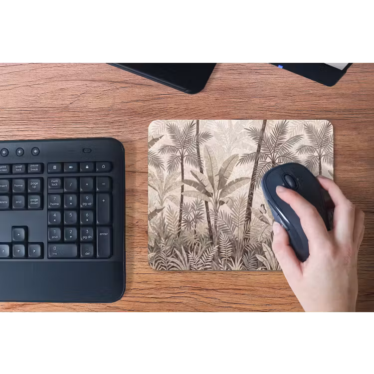 Natuur - Bladeren - Landschap - Mozaïek - Beige muismat rubber klein -toetsenbord