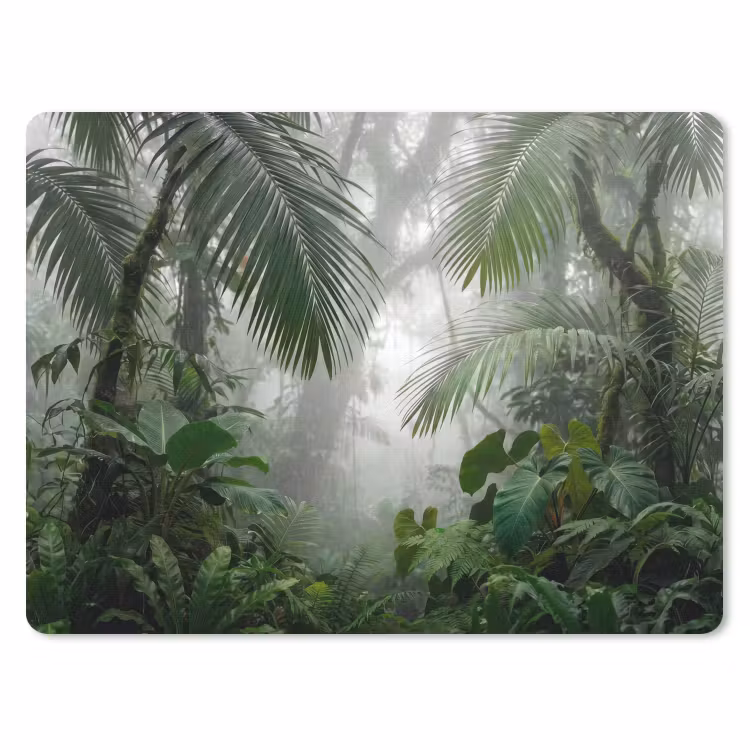 Natuur - Jungle - Mist - Tropisch - Groen muismat rubber klein -3d