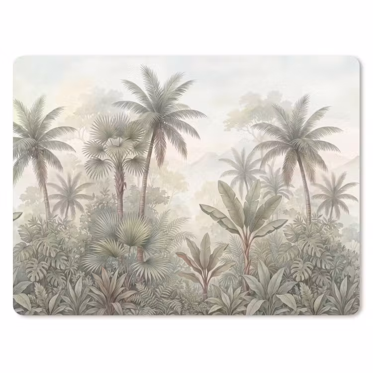 Natuur - Tropisch bos - Landschap - Aquarel - Groen muismat rubber klein -3d