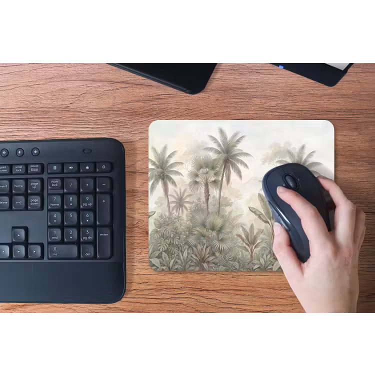Natuur - Tropisch bos - Landschap - Aquarel - Groen muismat rubber klein -toetsenbord