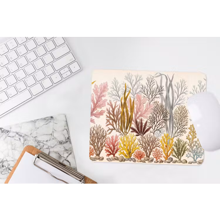 Natuur - Onderwater - Botanisch - Vintage - Kleurrijk muismat rubber klein -witbureau