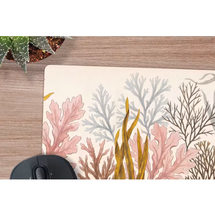 Natuur - Onderwater - Botanisch - Vintage - Kleurrijk muismat rubber klein -closeup