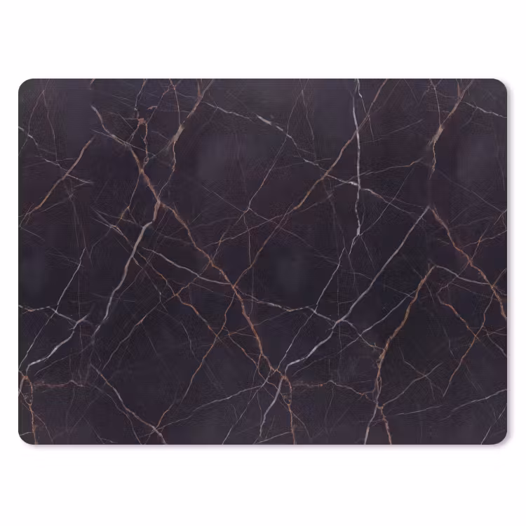 Natuursteen - Marmerpatroon - Abstract - Modern - Zwart - Goud muismat rubber klein -3d