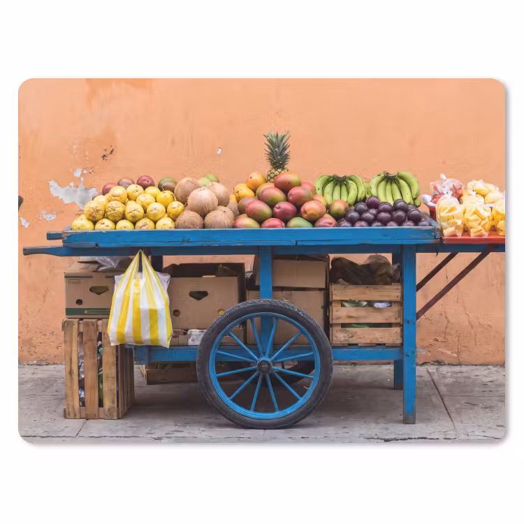 Mauspad - Obst – Kar – Straße - Fruit - Kar - Straat muismat rubber klein