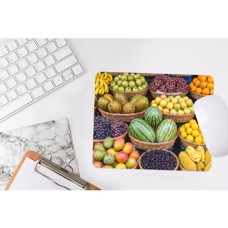 Mauspad - Obst – Markt – Bunt - Fruit - Markt - Kleurrijk muismat rubber klein