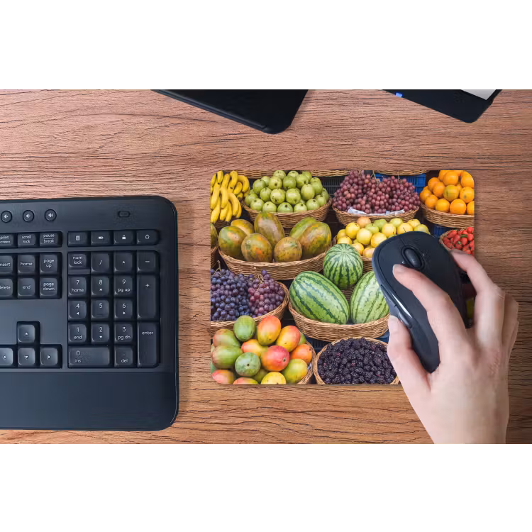 Mauspad - Obst – Markt – Bunt - Fruit - Markt - Kleurrijk muismat rubber klein